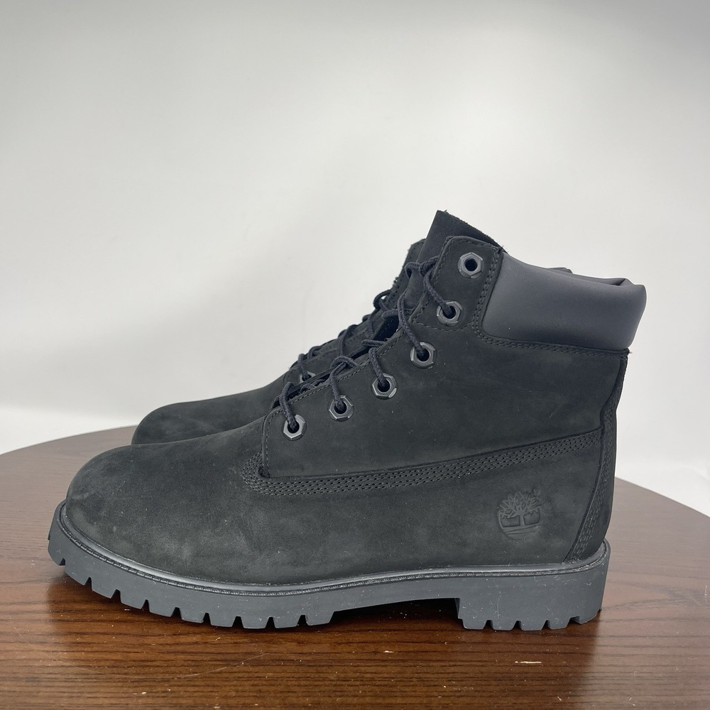 Timberland 6-inch Premium Boot Boys  Junior 7 Black Nubuck Insulated Ankle 12907